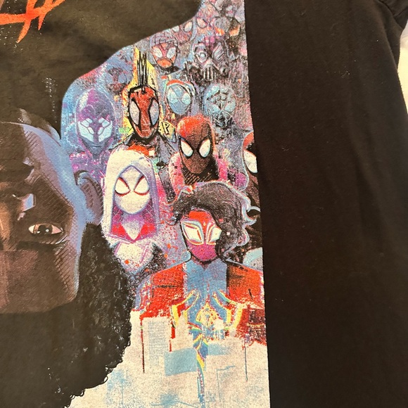 Spider-Man “Across the Spider-Vers Miles Upside Down Poster Black XL T-shirt - Picture 6 of 10